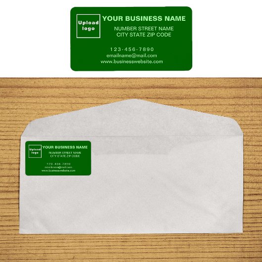 Monochroom groen bedrijfsmerk op adreslabel etiket