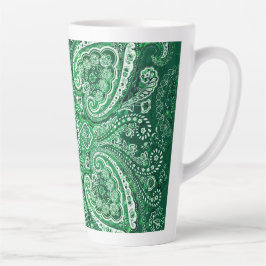 Monochroom groen paisleymotief latte mok