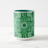 Monochroom groen paisleymotief mok (Midden)