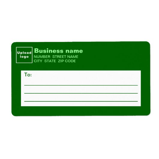 Monochroom groen verzendlabel voor zakelijk gebrui (Voorkant)