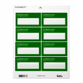 Monochroom groen verzendlabel voor zakelijk gebrui (Full Sheet)