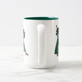 Monochroom Groene Danser #1 Tweekleurige Koffiemok