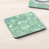 Monochroom groene marmer bier onderzetter (Linkerzijde)