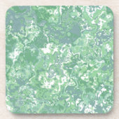 Monochroom groene marmer bier onderzetter (Voorkant)