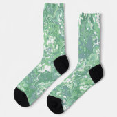Monochroom groene marmer sokken (Links)