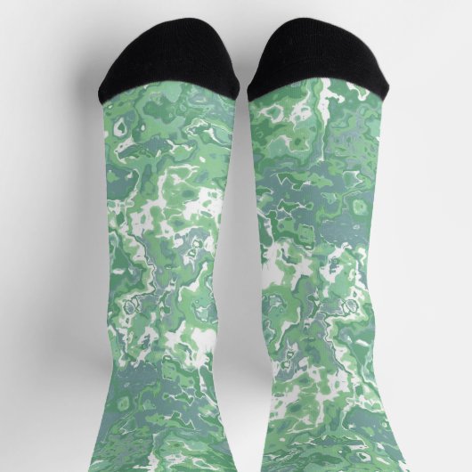 Monochroom groene marmer sokken (Top)