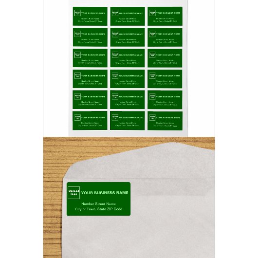 Monochroom groene zakelijke adreslabels etiket