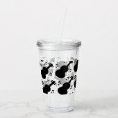 Monochroom Guitar Music - Aangepaste naam Acryl Drinkbeker (Achterkant)