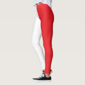 Monochroom half wit half rood schoolkleuren leggings (Links)
