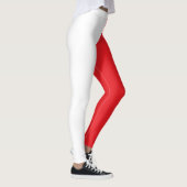 Monochroom half wit half rood schoolkleuren leggings (Rechts)