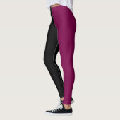 Monochroom half zwart half magenta leggings (Links)