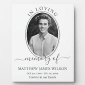 Monochroom In Lieve Herinnering Herdenkings- Funer Fotoplaat (Voorkant)