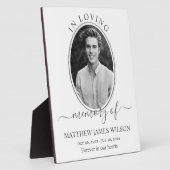 Monochroom In Lieve Herinnering Herdenkings- Funer Fotoplaat (Zijkant)