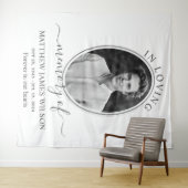 Monochroom In Loving Memory Herdenkings- Funeralie Wandkleed (In Situ (horizontaal))