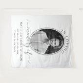 Monochroom In Loving Memory Herdenkings- Funeralie Wandkleed (Voorkant (horizontaal))