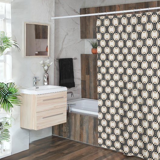 Monochroom Infinity Loop Douchegordijn