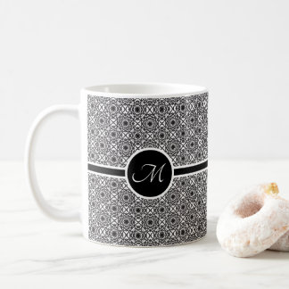 Monochroom Keltisch knooppatroon Monogram Koffiemok