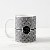 Monochroom Keltisch knooppatroon Monogram Koffiemok (Links)