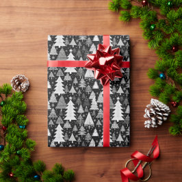 Monochroom Kerstfeest Cadeaupapier