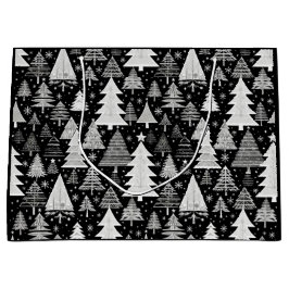 Monochroom Kerstfeest Groot Cadeauzakje