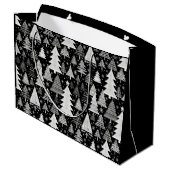 Monochroom Kerstfeest Groot Cadeauzakje (Achterkant Gekanteld)