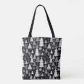Monochroom Kerstfeest Tote Bag (Achterkant)