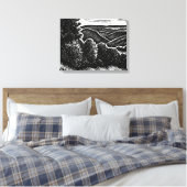 monochroom landschap zwart & wit bomen canvas afdruk (Insitu (Slaapkamer))