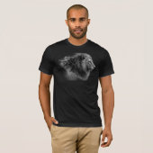 Monochroom Leeuw Profiel T-Shirt (Voorkant volledig)