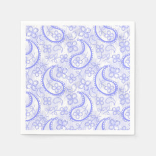 Monochroom lila grijs witte paisley patroon. servet