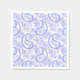 Monochroom lila grijs witte paisley patroon. servet