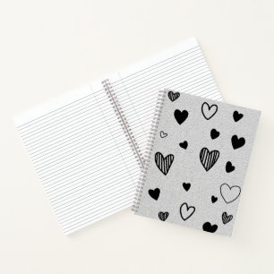 monochroom love-notitieboek notitieboek
