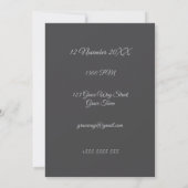 Monochroom luxe Pampas gras Boho trouwkaart (Achterkant)