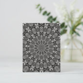 Monochroom Mandala Briefkaart (Staand voorkant)