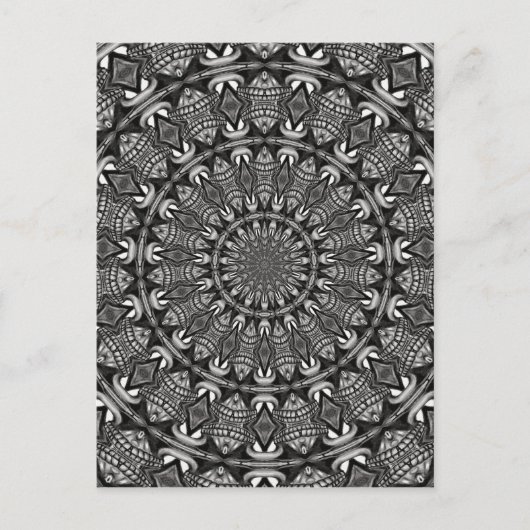 Monochroom Mandala Briefkaart (Voorkant)