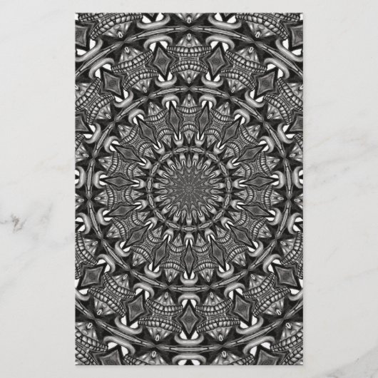 Monochroom Mandala Briefpapier (Voorkant)