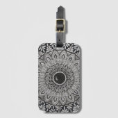 Monochroom mandala kunst bagage label (Voorkant (verticaal))