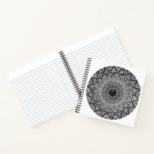 monochroom mandala-kunst notitieboek/ dagboek notitieboek