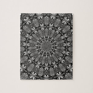 Monochroom Mandala Legpuzzel