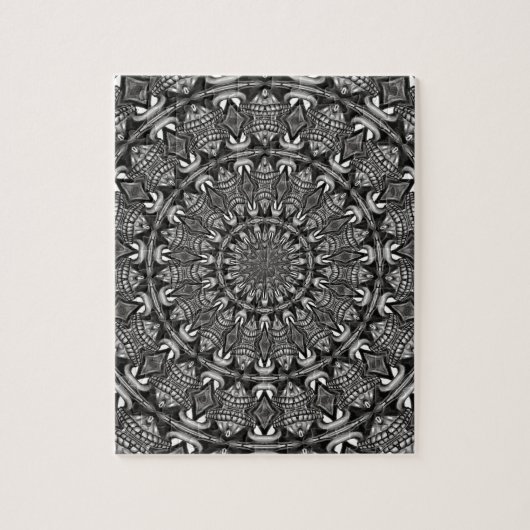Monochroom Mandala Legpuzzel (Verticaal)