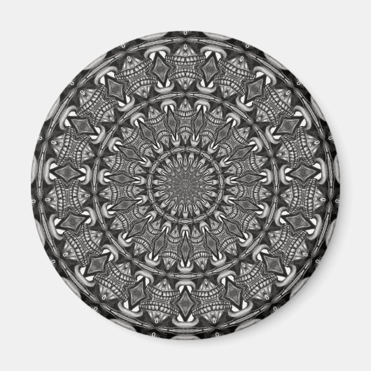 Monochroom Mandala Magneet (Voorkant)