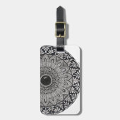 Monochroom mandala ontwerp bagage label (Voorkant verticaal)