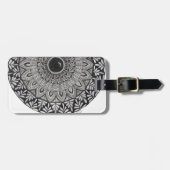 Monochroom mandala ontwerp bagage label (Voorkant horizontaal)