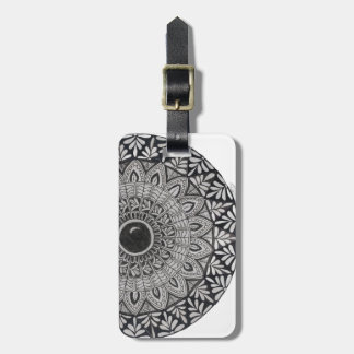 Monochroom mandala ontwerp bagage label