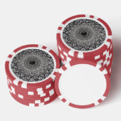 Monochroom mandala-ontwerp op pokerfiches poker chips (Opstapeling)