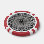Monochroom mandala-ontwerp op pokerfiches poker chips (Enkel)