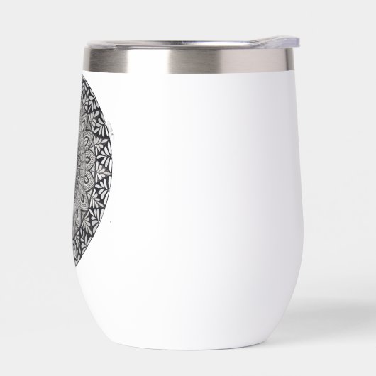 Monochroom mandala-ontwerp waterfles (Links)