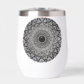Monochroom mandala-ontwerp waterfles (Voorkant)
