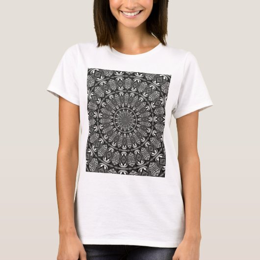 Monochroom Mandala T-shirt (Voorkant)