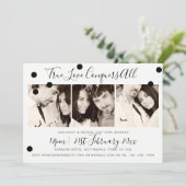 Monochroom Minimalist Zwart Wit - VOEG 3 FOTO'S TO Kaart (Staand voorkant)