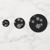 Monochroom Minimalistisch Sneeuwvlies Kerstpatroon Confetti (Achterkanten)